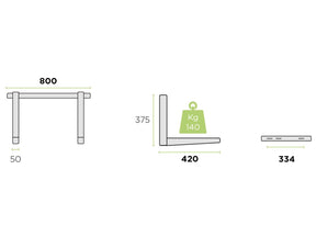 Rodigas Air Conditioner Wall Bracket 140Kg 420mm